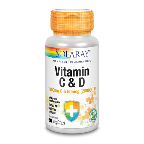 Comprar online VITAMINA C & D 60 Vcaps de SOLARAY. Imagen 1