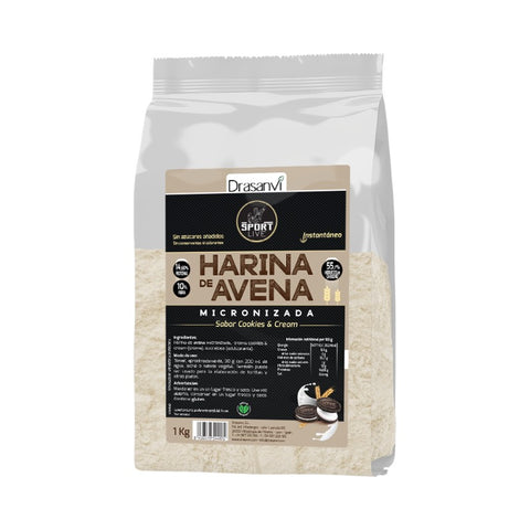 Comprar online HARINA AVENA SABOR COOKIES & CREAM 1 Kg SPORT LIVE de DRASANVI. Imagen 1