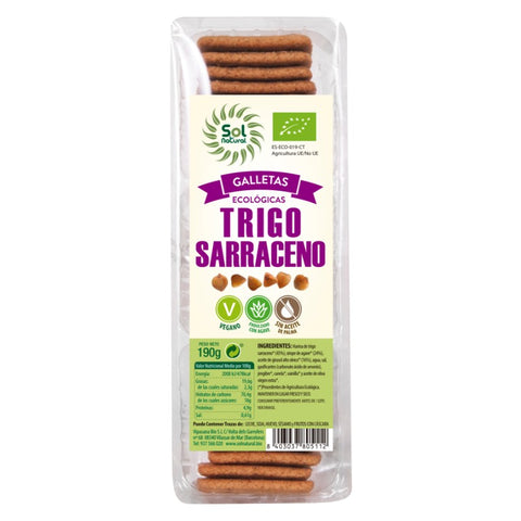 Comprar online GALLETAS DE TRIGO SARRACENO BIO 190 g de SOLNATURAL. Imagen 1