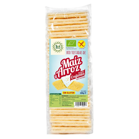 Comprar online TOSTADASßDEßMAIZßY ARROZ BIO SIN GLUTEN 200 g de SOLNATURAL. Imagen 1