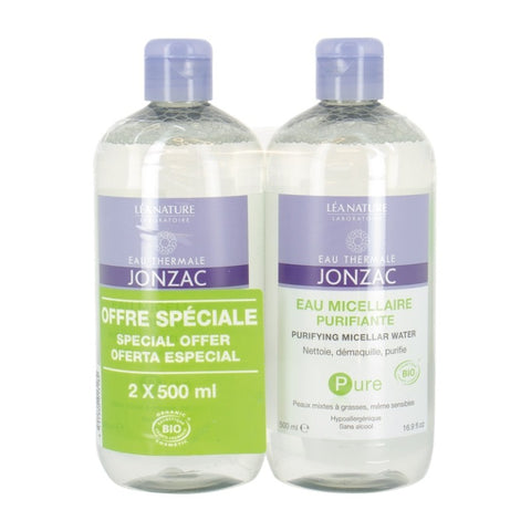 Comprar online PACK AGUA MICELAR PURIFICANTE PURE ETJ 2X500 ML de JONZAC. Imagen 1