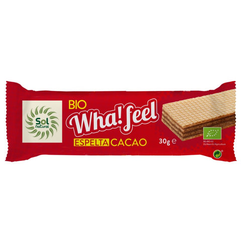 Comprar online WHA FEEL SNACK ESPELTA Y CACAO BIO 20x30 g de SOLNATURAL. Imagen 1