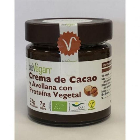 Comprar online CREMA DE CACAO Y AVELLANAS CON PROTEINA VEGETAL 20 de BEVEGAN. Imagen 1