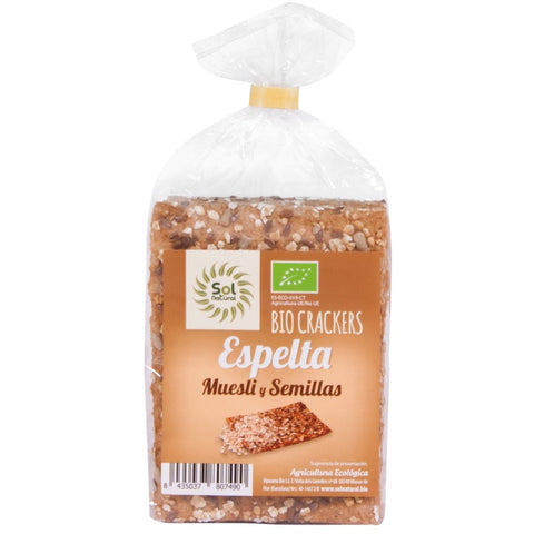 Comprar online CRACKER ESPELTA MUESLI Y SEMILLAS BIO 200 g de SOLNATURAL. Imagen 1