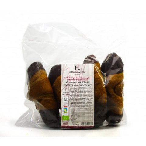 Comprar online CROISSANTS DE ESPELTA CON CHOCOLATE  ECO 350 gr de HORNO DE LEÑA. Imagen 1