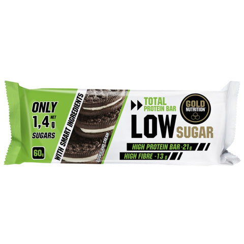 Comprar online T.PROT BAR LOW SUGAR COOKIES & CREAM 60 G 10 UN de GOLD NUTRION. Imagen 1