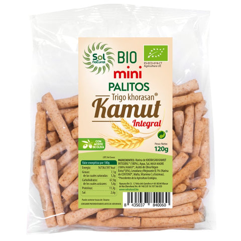 Comprar online MINI PALITOS DE KAMUT INTEGRAL BIO 120 g de SOLNATURAL. Imagen 1