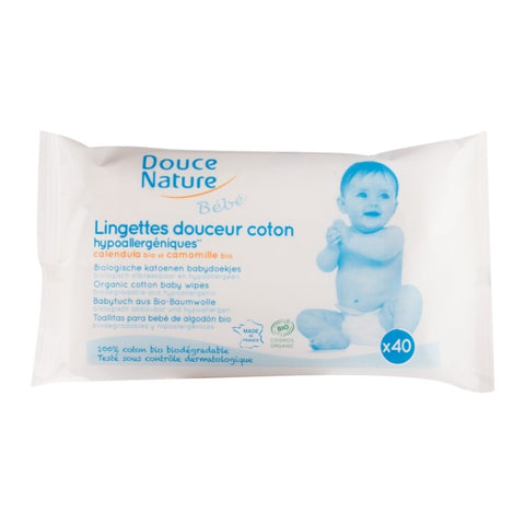 Comprar online TOALLITAS SUAVES ALGODON BEBE DOUCE NATURE 40 U de DOUCE NATURE. Imagen 1