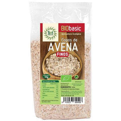 Comprar online COPOS DE AVENA FINOS FAMILIAR BIO 1 Kg de SOLNATURAL. Imagen 1