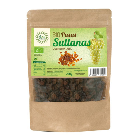 Comprar online PASAS SULTANAS BIO 250 g de SOLNATURAL. Imagen 1