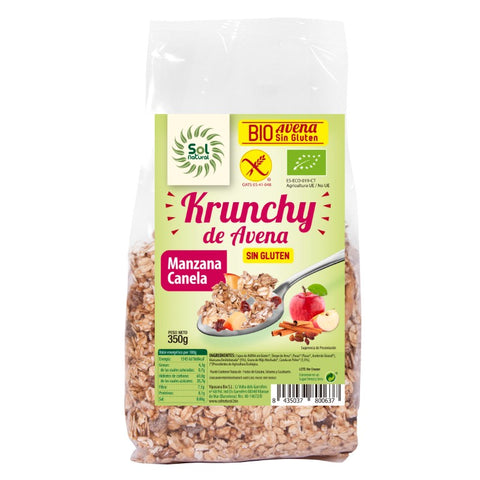 Comprar online KRUNCHY AVENA S/G MANZANA-CANELA 350 g de SOLNATURAL. Imagen 1