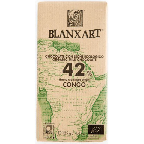 Comprar online CHOCOLATE CON LECHE CONGO 42% 125 gr de BLANXART. Imagen 1