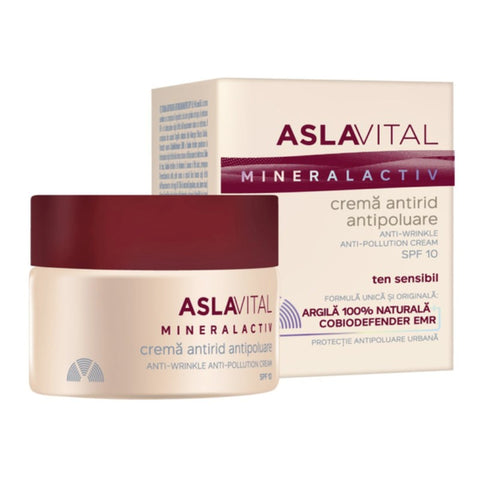 Comprar online CREMA ANTIARRUGAS ANTIPOLUCION FPS10 50 ml de ASLAVITAL MINERAL ACTIV. Imagen 1