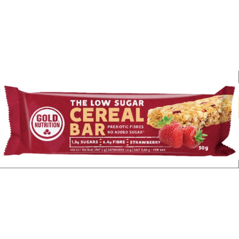 Comprar online LOW SUGAR CEREAL BAR FRESA 30G 16 UN de GOLD NUTRION. Imagen 1