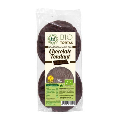 Comprar online TORTAS DE ARROZ CHOCOLATEßFONDANT BIO 100 g de SOLNATURAL. Imagen 1