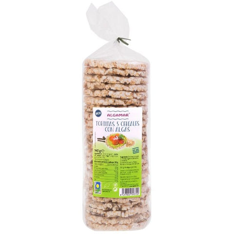 Comprar online TORTITAS 5 CEREALES CON ALGAS de ALGAMAR. Imagen 1