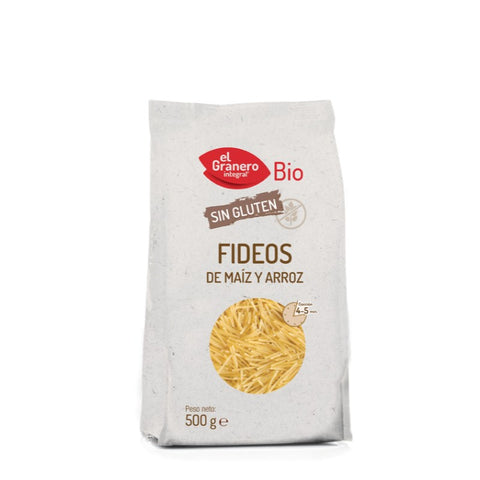 Comprar online FIDEOS DE MAIZ Y ARROZ SIN GLUTEN BIO 500 gr de EL GRANERO INTEGRAL. Imagen 1