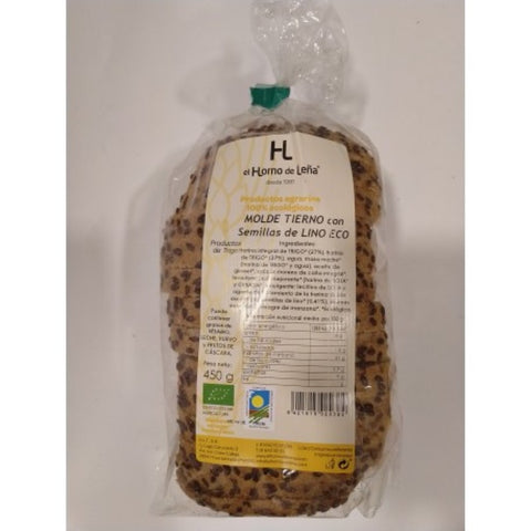 Comprar online MOLDE DE TRIGO CON LINO  REBANADO ECO 450 gr de HORNO DE LEÑA. Imagen 1