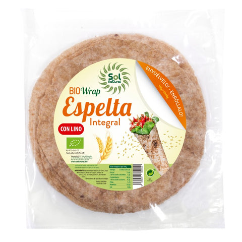 Comprar online WRAP DE ESPELTA CON LINO BIO 160 g de SOLNATURAL. Imagen 1