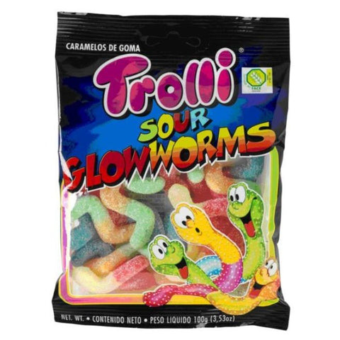 Comprar online TROLLI GUSANO PICA GOMA SOUR GLOW 100 gr de TROLLI. Imagen 1