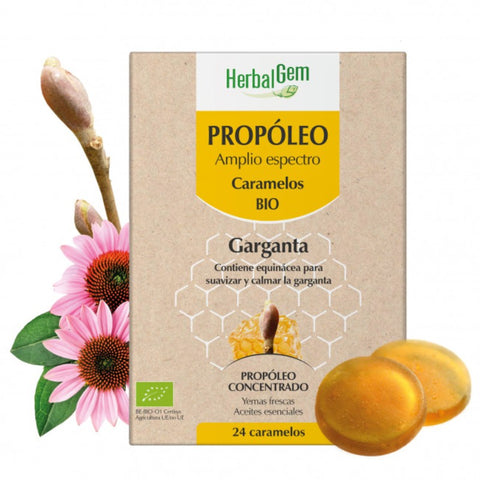 Comprar online PROPOLEO AMPLIO ESPECTRO BIO 24 CARAMELOS de HERBALGEM. Imagen 1