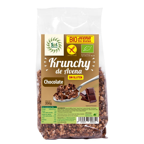 Comprar online KRUNCHY AVENA SIN GLUTEN CHOCOLATE BIO 350 g de SOLNATURAL. Imagen 1