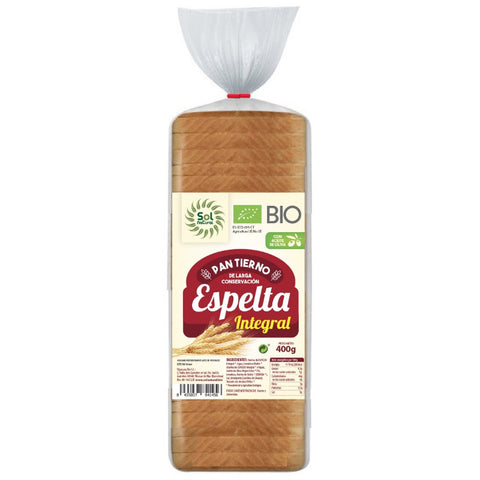 Comprar online PAN TIERNO DE ESPELTA INTEGRAL BIO 400 g de SOLNATURAL. Imagen 1