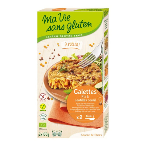 Comprar online HAMBURGUESA ARR.LENT.ROJ.GALETTE MA VIE S/G 2X100G de MA VIE SAN. Imagen 1