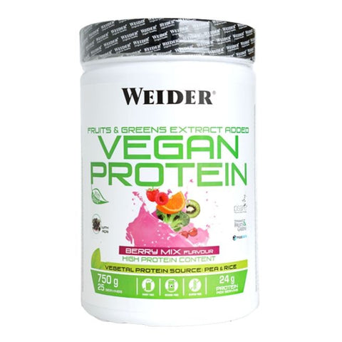 Comprar online VEGAN PROTEIN SIN GLUTEN-SIN SOJA BERRY MIX 750 G de WEIDER. Imagen 1