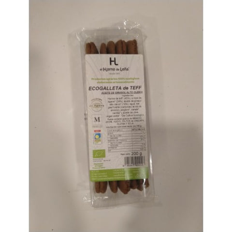 Comprar online ECOGALLETAS DE HARINA DE TEFF 200 gr de HORNO DE LEÑA. Imagen 1