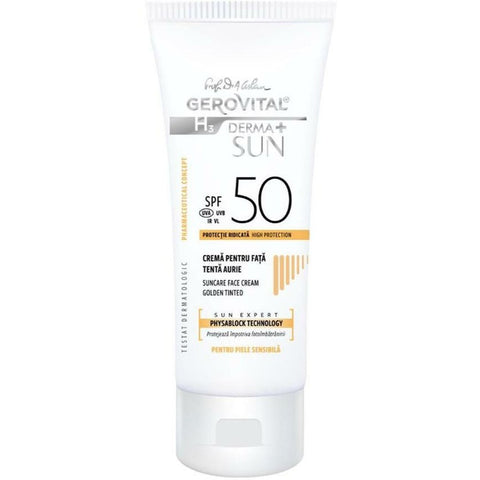Comprar online CREMA SOLAR FACIAL FPS50 TONO DORADO 50 ml de GEROVITAL H3. Imagen 1