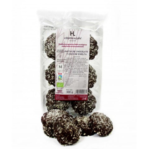 Comprar online PASTAS DE CHOCO COCO DE ESPELTA ECO 300 gr de HORNO DE LEÑA. Imagen 1