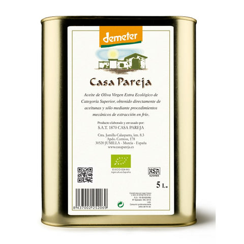 Comprar online ACEITE DE OLIVA LATA BIO DEMETER 5 L de CASAPAREJA. Imagen 1