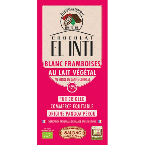 Comprar online CHOCOLATE LECHE ARROZ 42%, FRAMBUESA 8% PANELA 100 de ORO DE LOS ANDES. Imagen 1