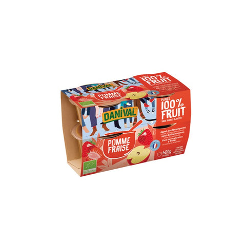 Comprar online PACK 4 PURES DE MANZANA Y FRESA 400 gr de DANIVAL. Imagen 1