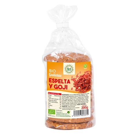 Comprar online GALLETAS ESPELTA Y BAYAS DE GOJI BIO 200 g de SOLNATURAL. Imagen 1