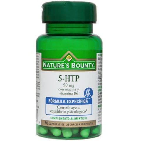 Comprar online 5HTP 50 mg CON NIACINA Y  VIT B6 60 Caps de NATURE´S  BOUNTY. Imagen 1