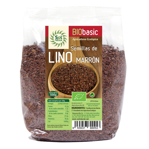 Comprar online SEMILLAS DE LINO MARRON BIO 500 g de SOLNATURAL. Imagen 1