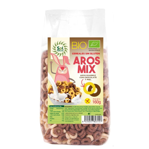 Comprar online AROS MIX CHOCO-MIEL SIN GLUTEN BIO 160 g de SOLNATURAL. Imagen 1