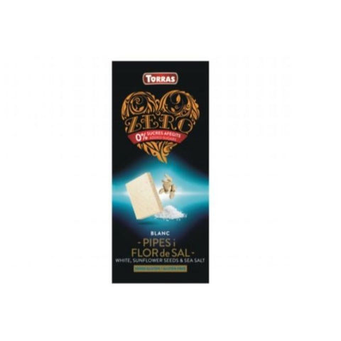 Comprar online ZERO CHOCO BLANCO CON PIPAS Y FLOR DE SAL 125 gr de TORRAS. Imagen 1