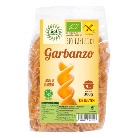 Comprar online FUSILLI DE GARBANZO BIO SIN GLUTEN 300 g de SOLNATURAL. Imagen 1