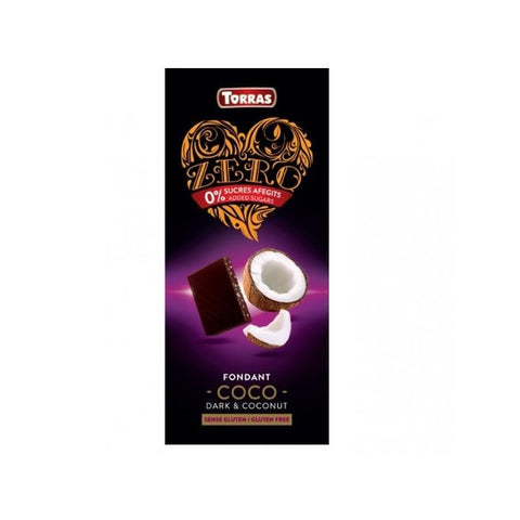 Comprar online ZERO CHOCOLATE NEGRO CON COCO 125 gr de TORRAS. Imagen 1