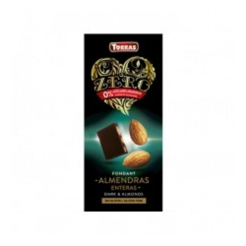 Comprar online ZERO NEGRO CON ALMENDRAS ENTERAS 150 gr de TORRAS. Imagen 1