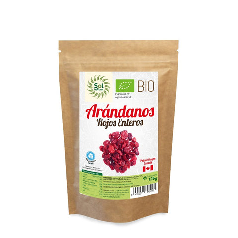 Comprar online ARANDANOS ROJOS DE CANADA SIN AZUCAR BIO 125 g de SOLNATURAL. Imagen 1