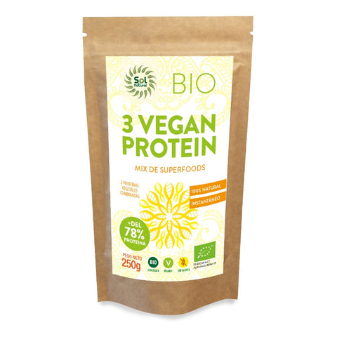 Comprar online 3 VEGAN PROTEIN BIO 250 g de SOLNATURAL. Imagen 1