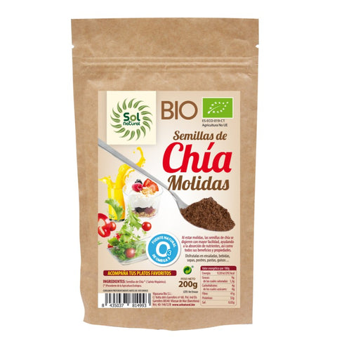 Comprar online SEMILLAS DE CHIA MOLIDAS BIO 200 g de SOLNATURAL. Imagen 1