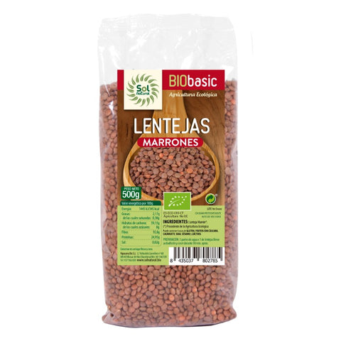 Comprar online LENTEJAS MARRONES BIO 500 g de SOLNATURAL. Imagen 1