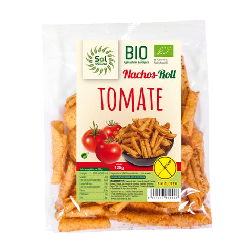 Comprar online NACHOS ROLL TOMATE SIN GLUTEN BIO 125 g de SOLNATURAL. Imagen 1