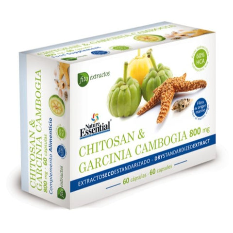Comprar online CHITOSAN & HCA-GARCINIA 800 mg EXT SECO 60 % HCA 6 de NATURE ESSENTIAL. Imagen 1