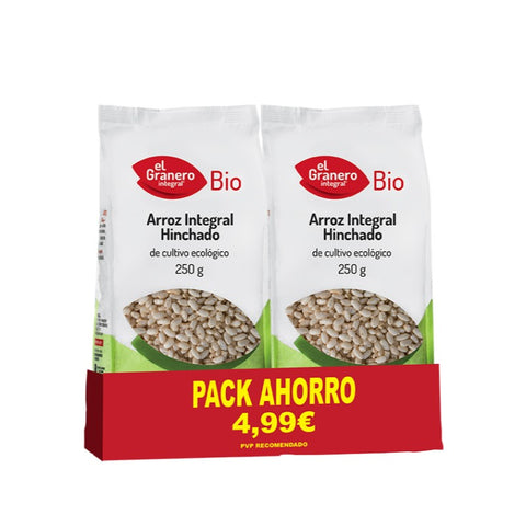 Comprar online PACK 2 ARROZ INTEGRAL HINCHADO 2 X 250 gr de EL GRANERO INTEGRAL. Imagen 1